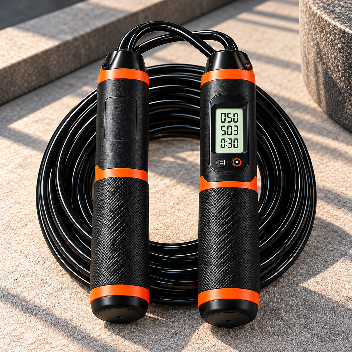 Black & Orange Digital Counting Jump Rope