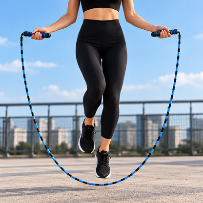Black & Blue Beaded Training Jump Rope