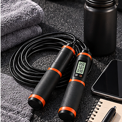 Black & Orange Digital Counting Jump Rope