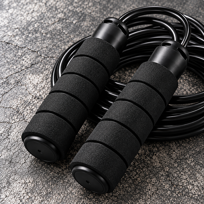 All-Black Foam Grip Training Jump Rope