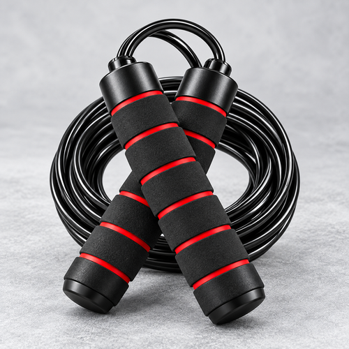 Black & Red Foam Grip Jump Rope