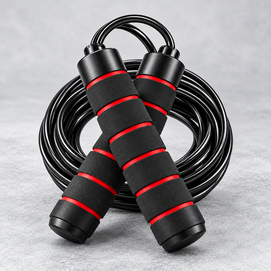 Black & Red Foam Grip Jump Rope