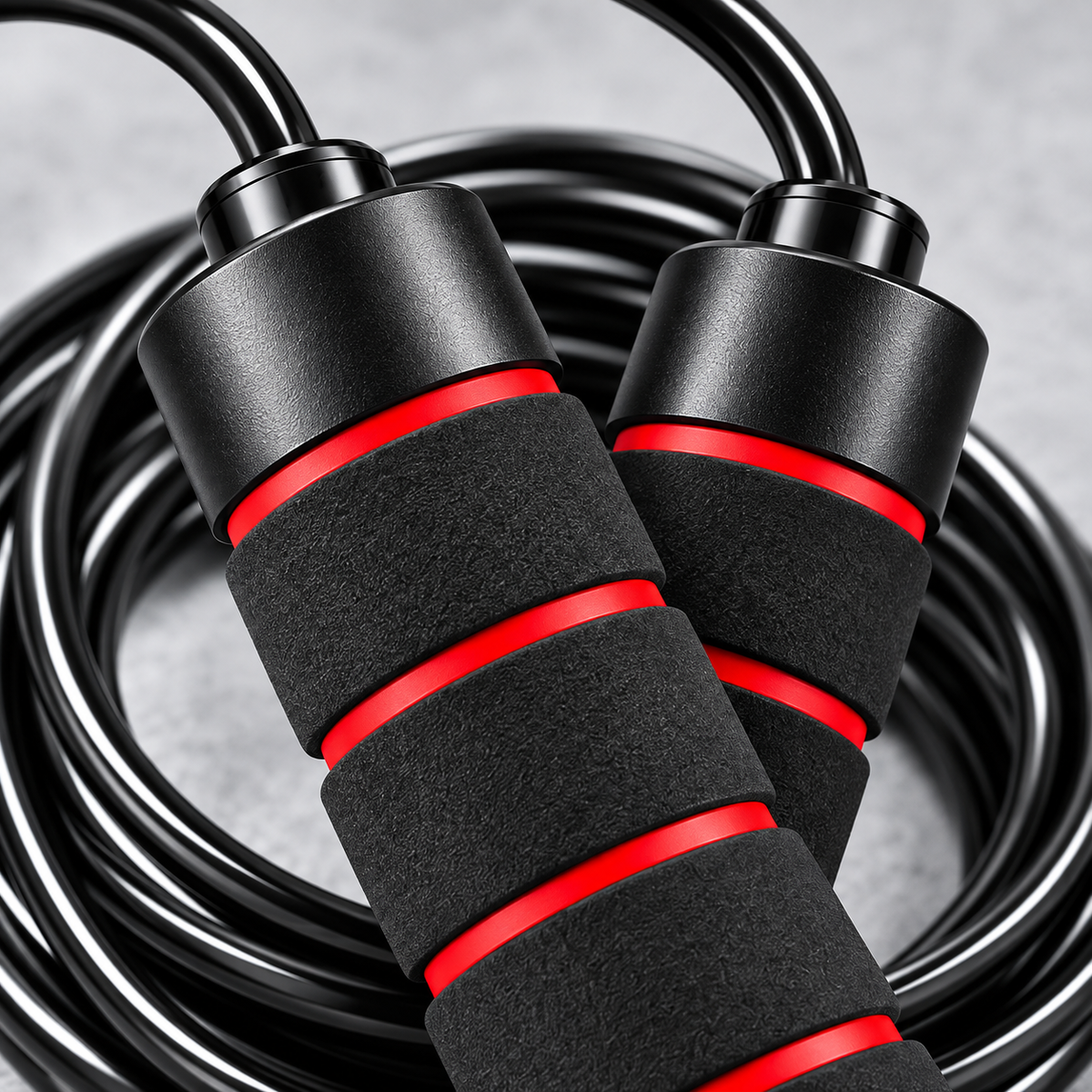 Black & Red Foam Grip Jump Rope