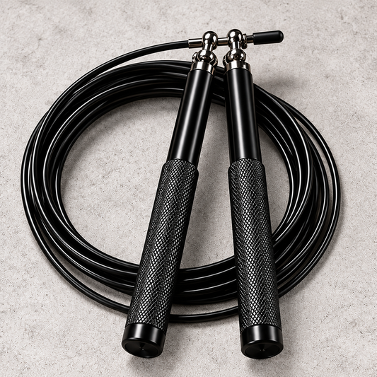 Black Knurled Metal Speed Jump Rope