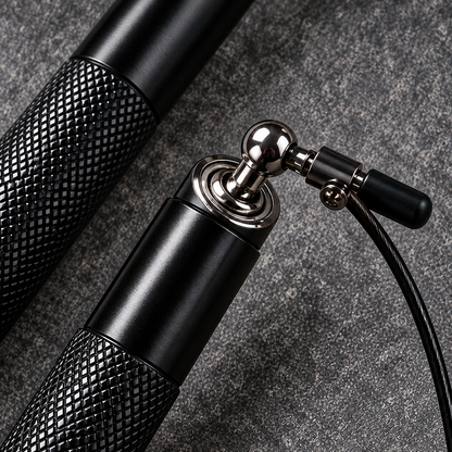 Black Knurled Metal Speed Jump Rope