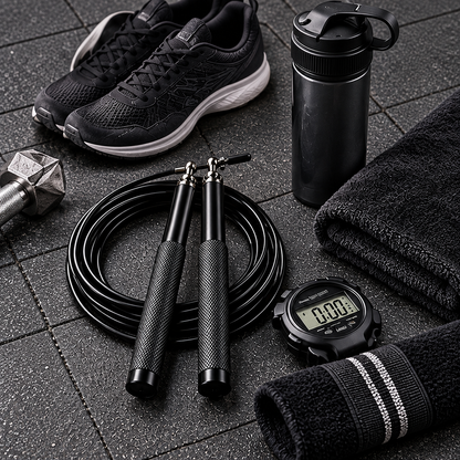 Black Knurled Metal Speed Jump Rope