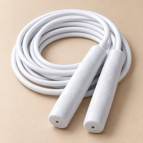 White Textured Grip Flexible Jump Rope