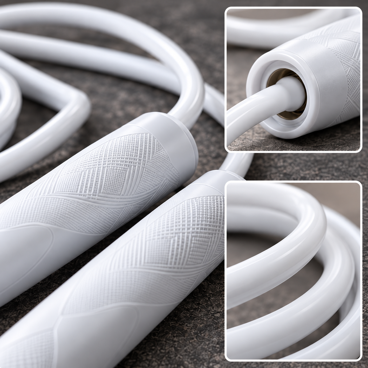 White Textured Grip Flexible Jump Rope