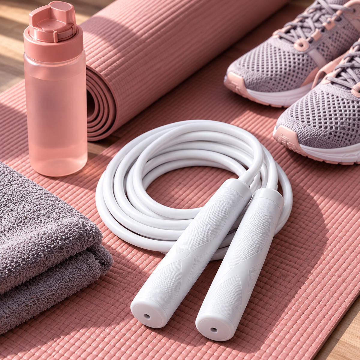 White Textured Grip Flexible Jump Rope