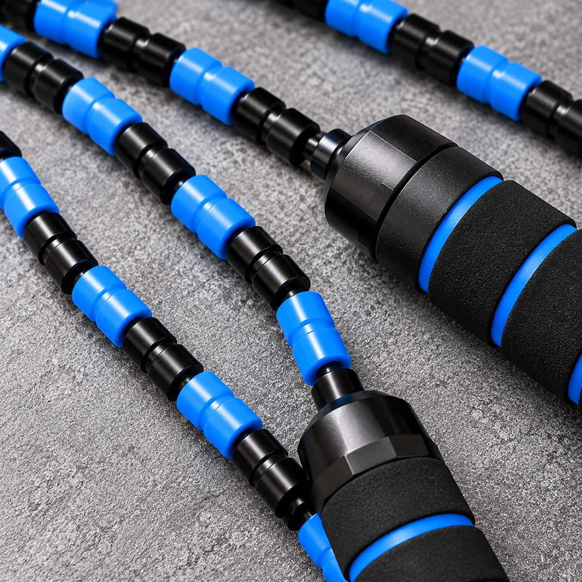 Black & Blue Beaded Training Jump Rope